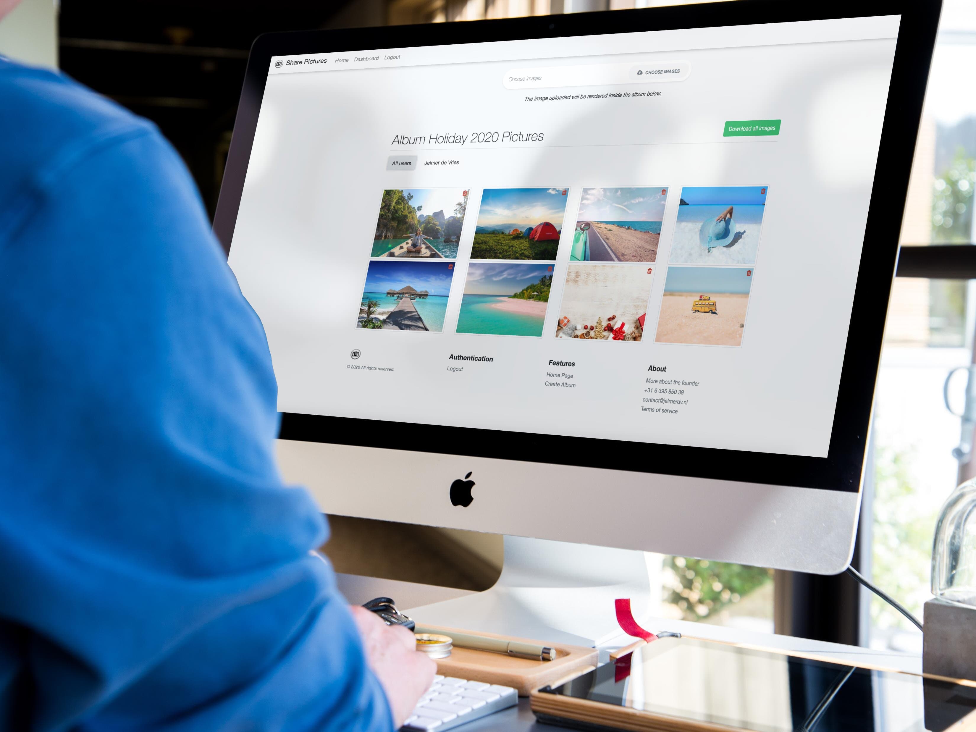 Screenshot van SharePictures foto-deelplatform